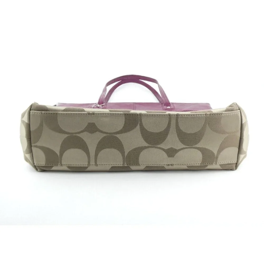 Coach Laura Signature Khaki Berry Tote F18335 - Picture 3 of 16